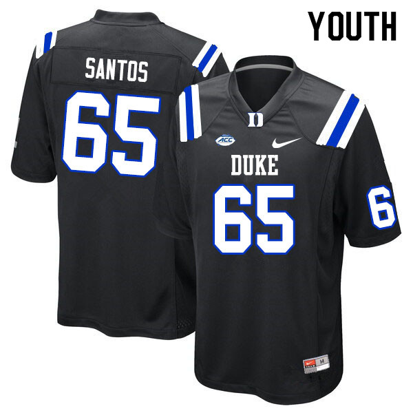 Youth #65 Julian Santos Duke Blue Devils College Football Jerseys Sale-Black